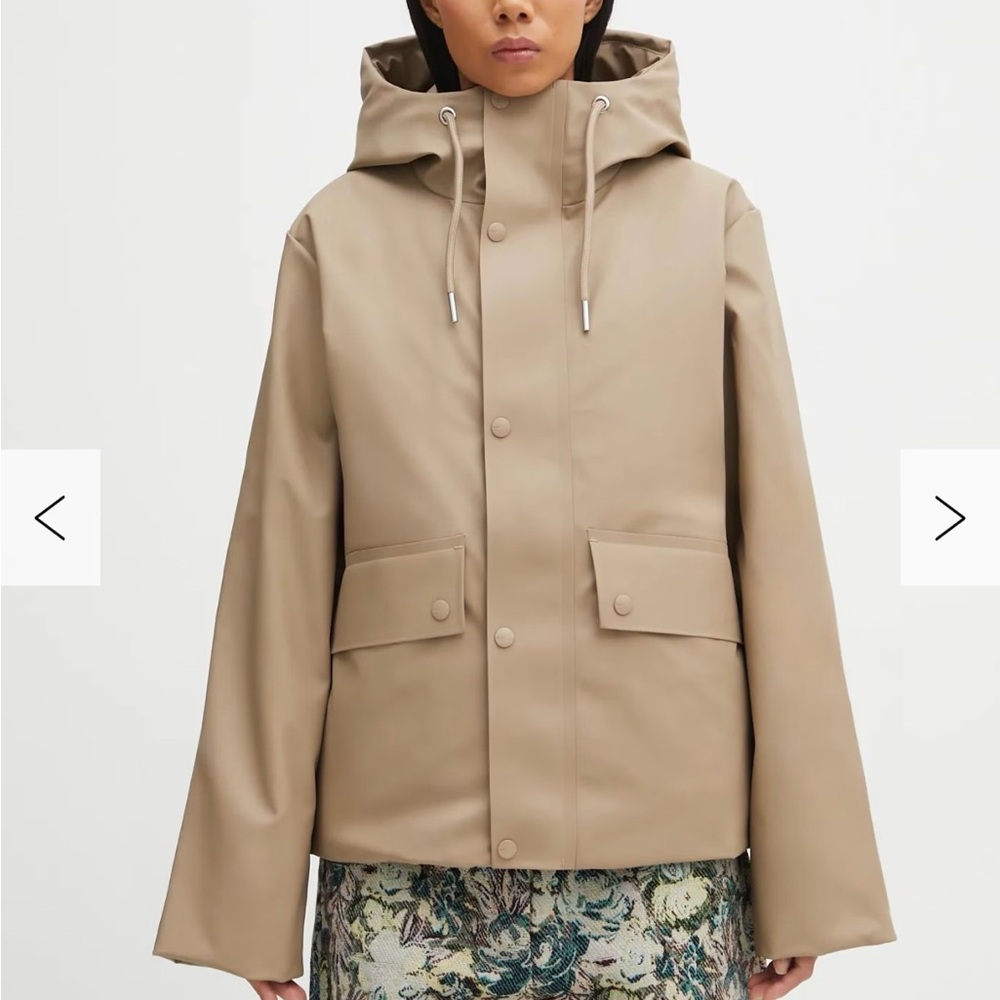 Rains Unisex Beige Hooded Raincoat